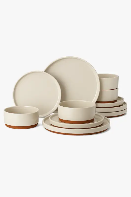 Malacasa leah porcelain dinner set with raised edge Expédition Rapide