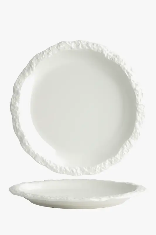 Shallow ceramic platter with stone motif, western style Must-Have