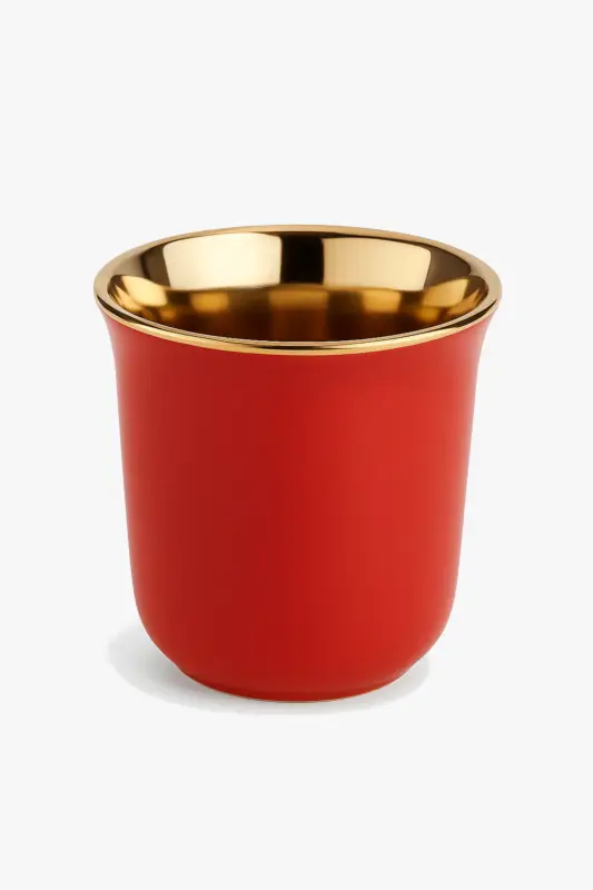 Set of 4 double wall stainless steel espresso cups 80 ml Commande En Gros