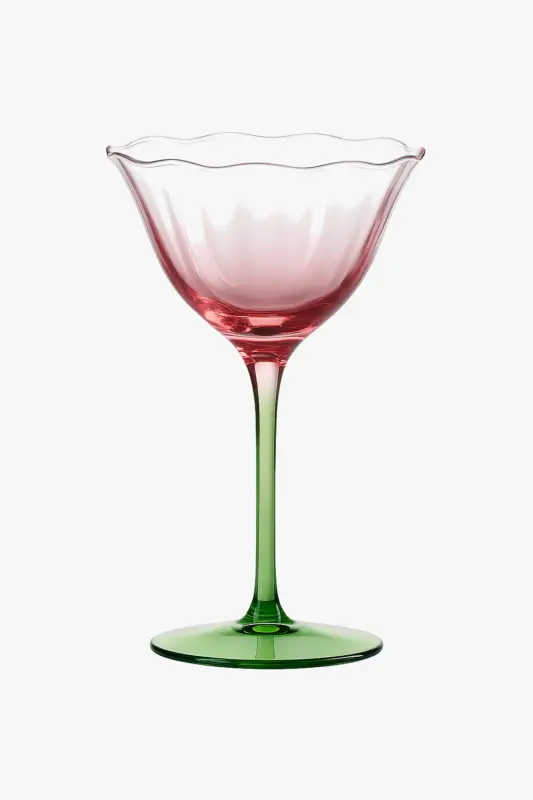 Retro crystal wine glasses with striped floral pattern Commande En Gros
