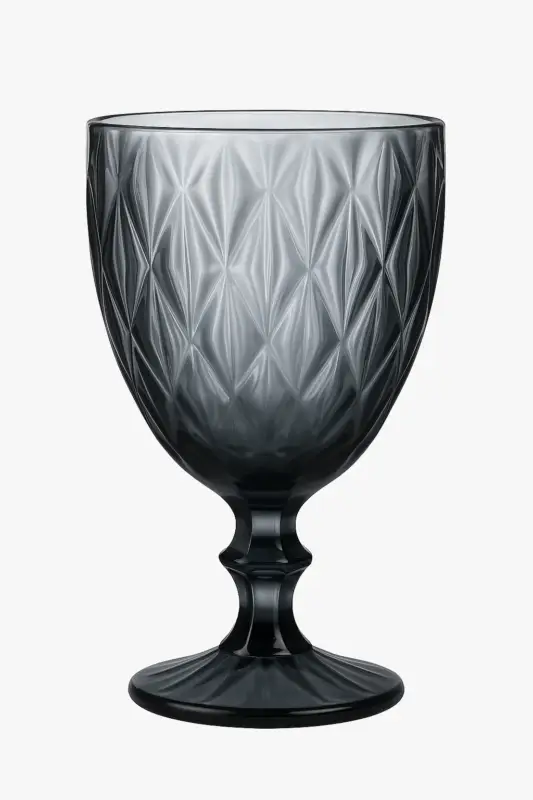 Elegant vintage-style carved crystal wine glasses Pas Cher