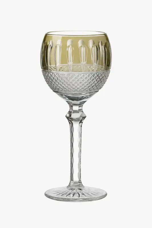 Nouveauté Antique style engraved crystal wine glasses with relief