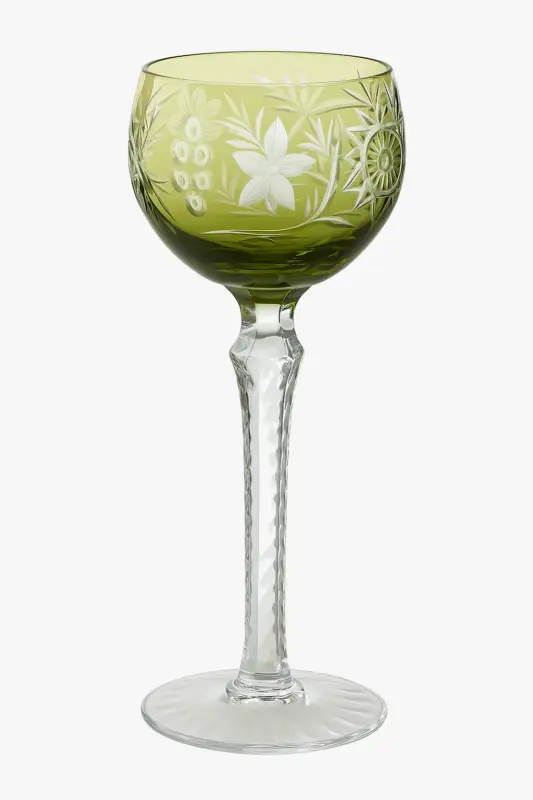 Antique style hand-cut crystal wine glasses Solde