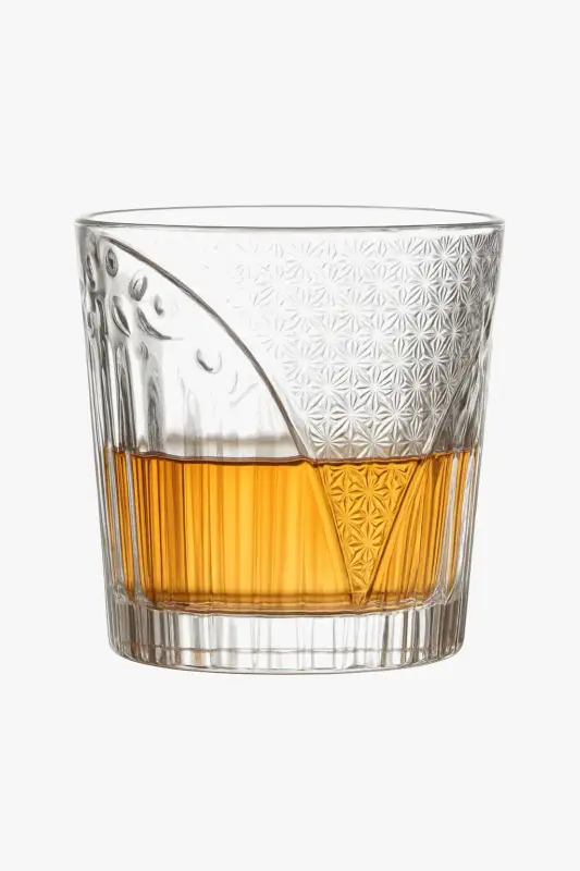 Textured whisky glasses durable cocktail glassware Populaire