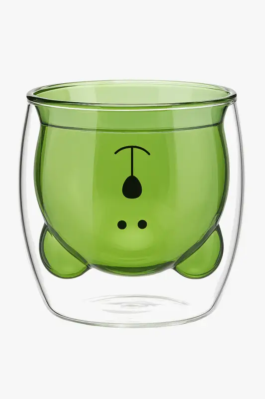 Expédition Rapide Double wall glass cup with 3d animal design 250ml