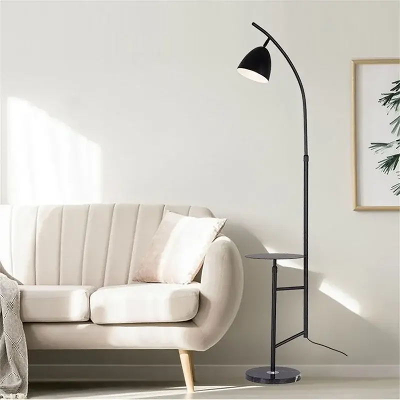 Petit Prix Nordic design gold shelf floor lamp with marble side table for livi...