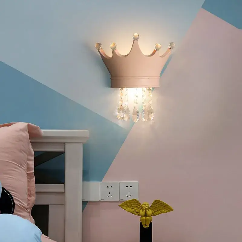 Produit De Marque Luxury princess crystal wall lamp pendant bedside light