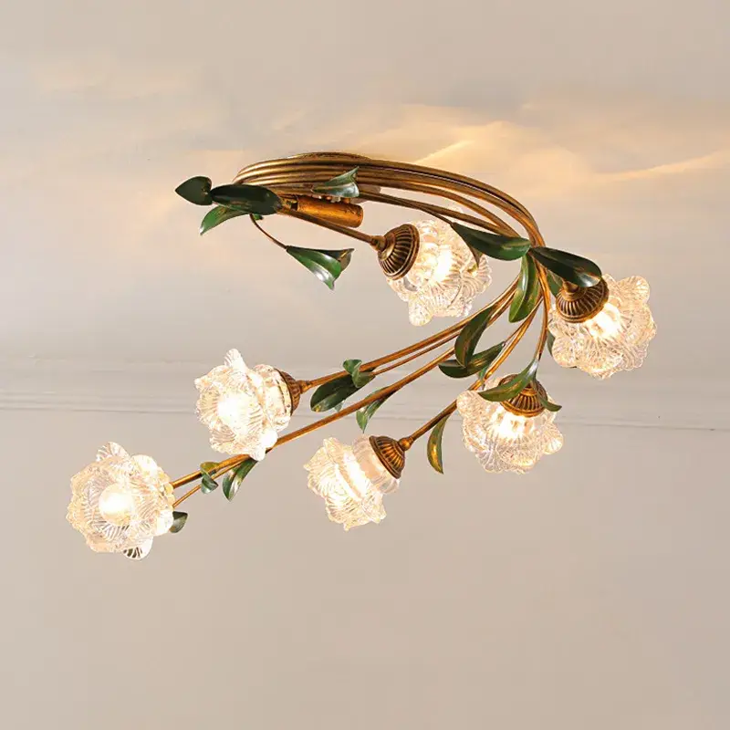 Nordic glass flower ceiling light viridiplantae led Satisfait Ou Remboursé