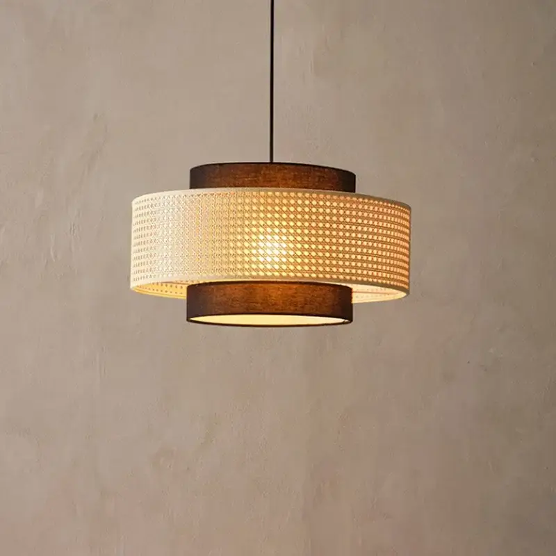 Prix Cassé Designer bamboo and rattan woven led pendant light decor