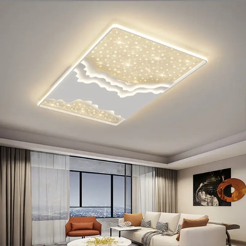 Luxury modern smart led ceiling light starry sky chandelier for liv... Expédition Rapide