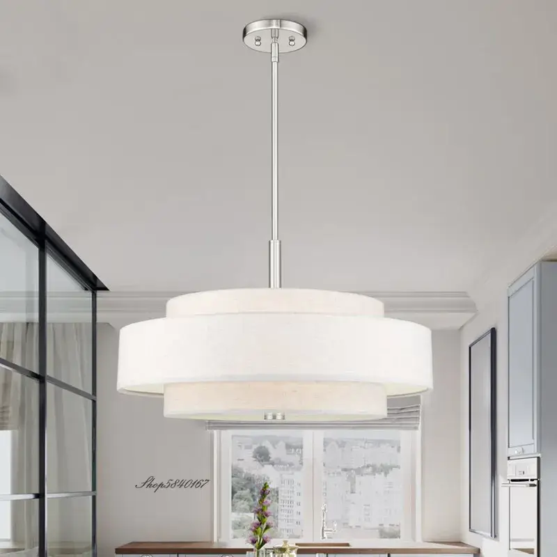 Meilleure Vente Modern minimalist fabric pendant light rounded creative ceiling lam...