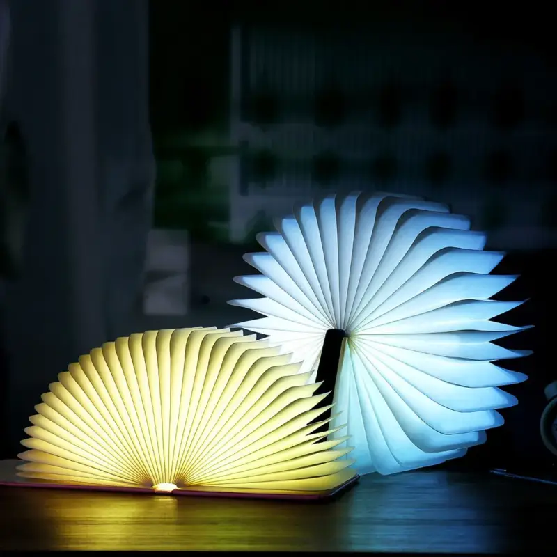 Expédition Rapide 3d creative led book night light portable wooden 5v usb rechargeabl...