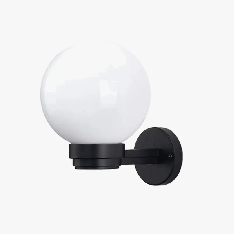 Commander Maintenant Indoor outdoor wall light with white or clear acrylic globe shade
