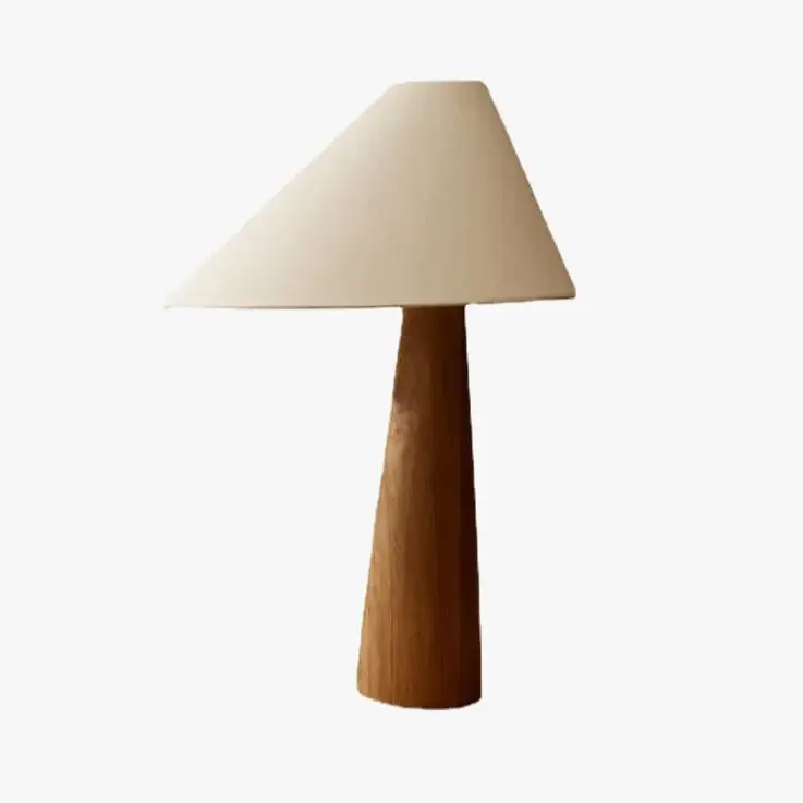 Japanese fabric floor lamp with wooden base for living room, modern... Nouvelle Collection