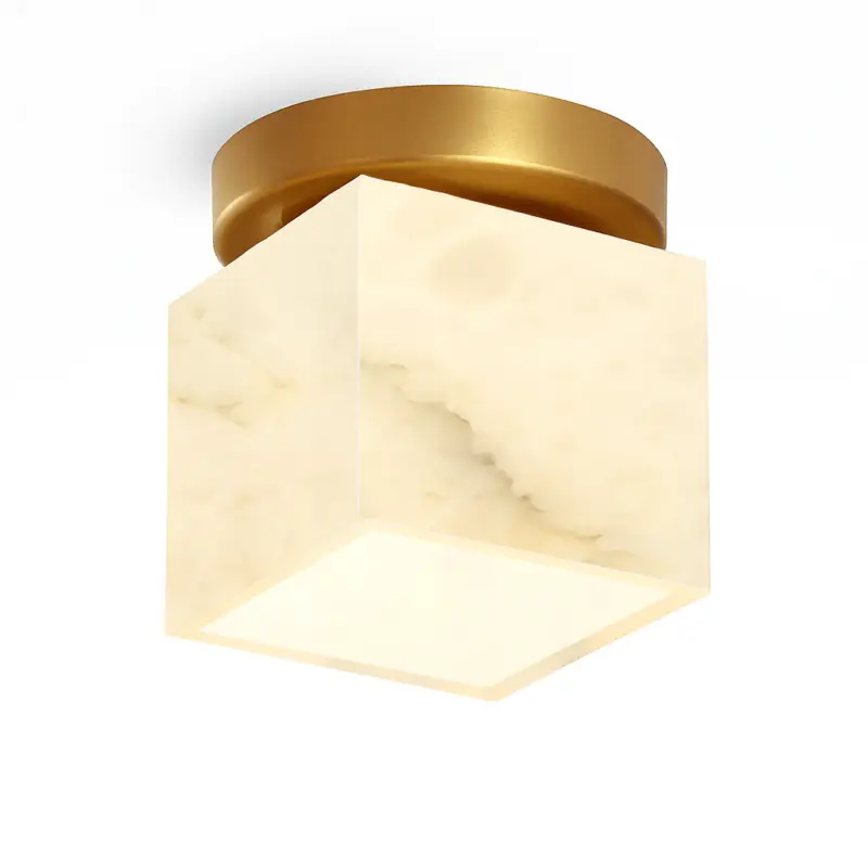 Luxury marble ball led ceiling light in golden brass for entryway, ... Authentique