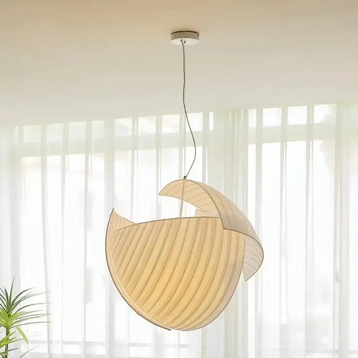 Japanese wabi sabi fabric designer led pendant light for living roo... Prix Cassé