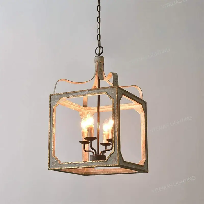Loft vintage wooden chandelier in gold and grey for bedroom, living... Nouvel Arrivage