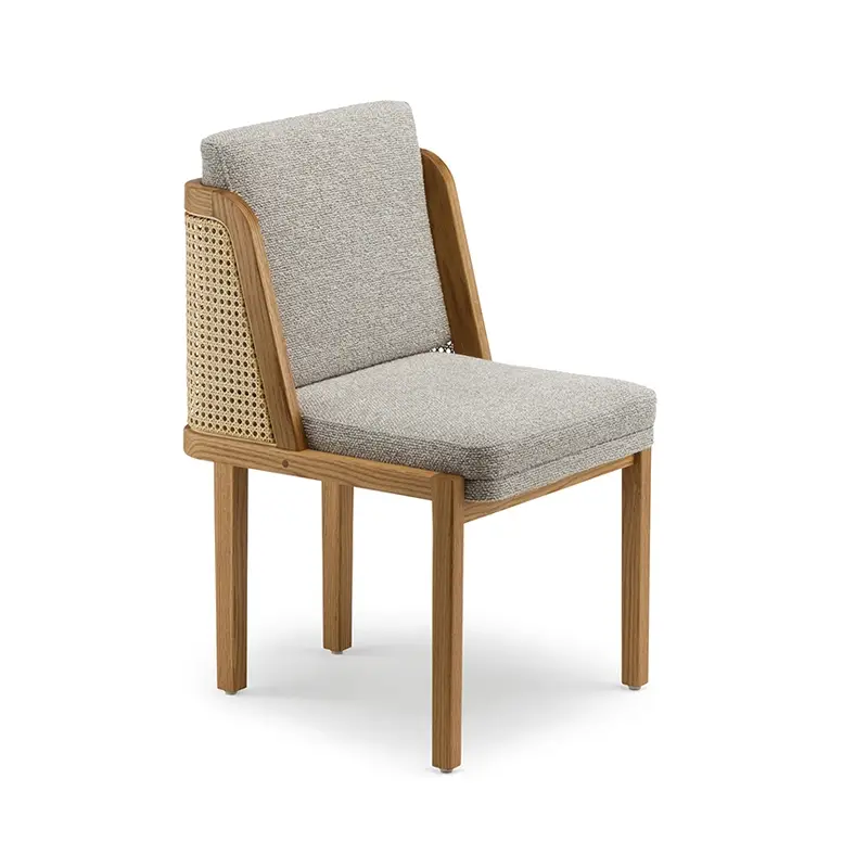 Dining Chair THRONE rattan backrest Danish oak oiled / Moss 005DE LA ESPADA Petit Prix