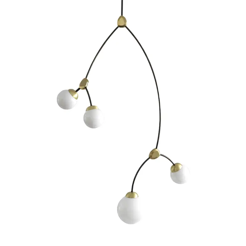 Meilleure Vente Suspension IVY 4 Blanc opalin/ laitonCTO LIGHTING
