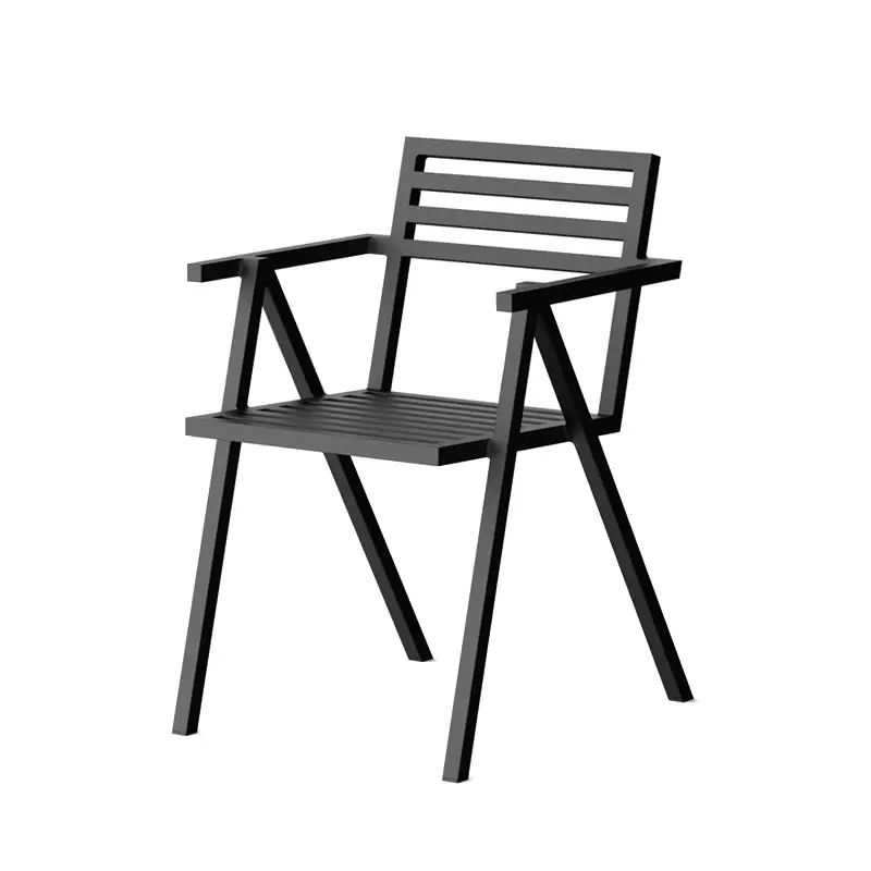 Pas Cher Outdoor Chair and Small Lounge Chair 19 OUTDOORS Stacking chair with armrests BlackNINE