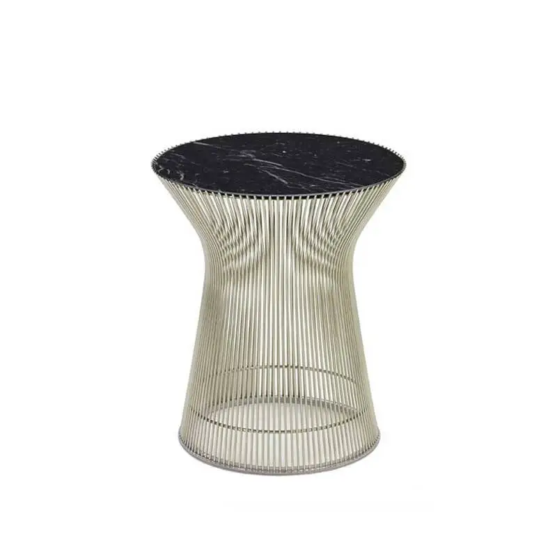 Side Table PLATNER Ø 40 Black marble with white veiningKNOLL Satisfait Ou Remboursé