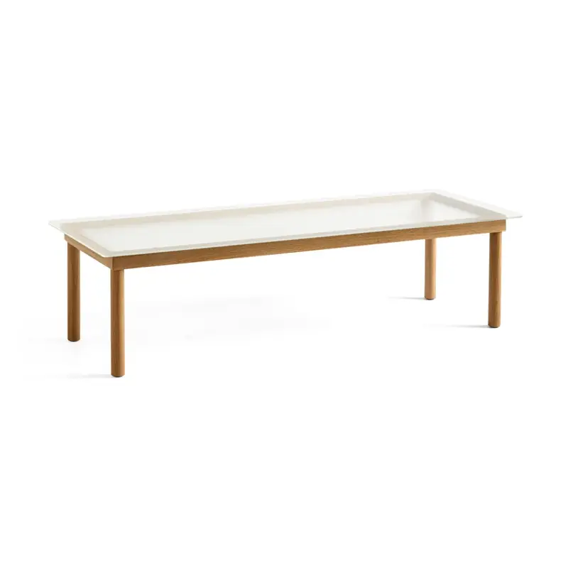 Table basse KOFI 140x50 Chêne/ verre cannelé transparentHAY Nouvel Arrivage