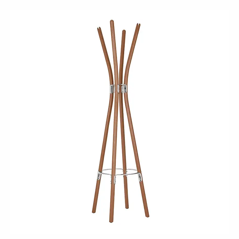 Coat Rack POÊLE HANGER High-gloss stainless steel/brown beechALESSI Offre Exclusive