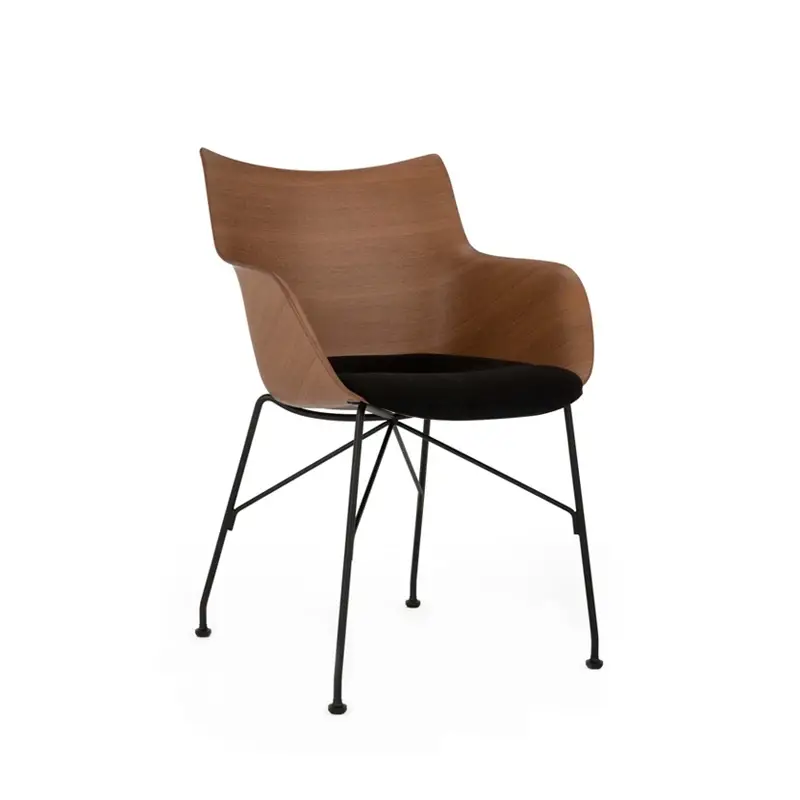 Chaise Q/WOOD assise tissu Bois foncé/ noir/ noirKARTELL Paiement Sécurisé