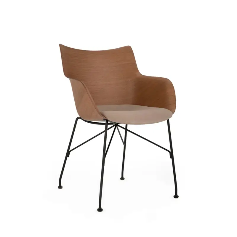 Authentique Dining Chair Q/WOOD fabric seat Dark wood/ black/ ecruKARTELL