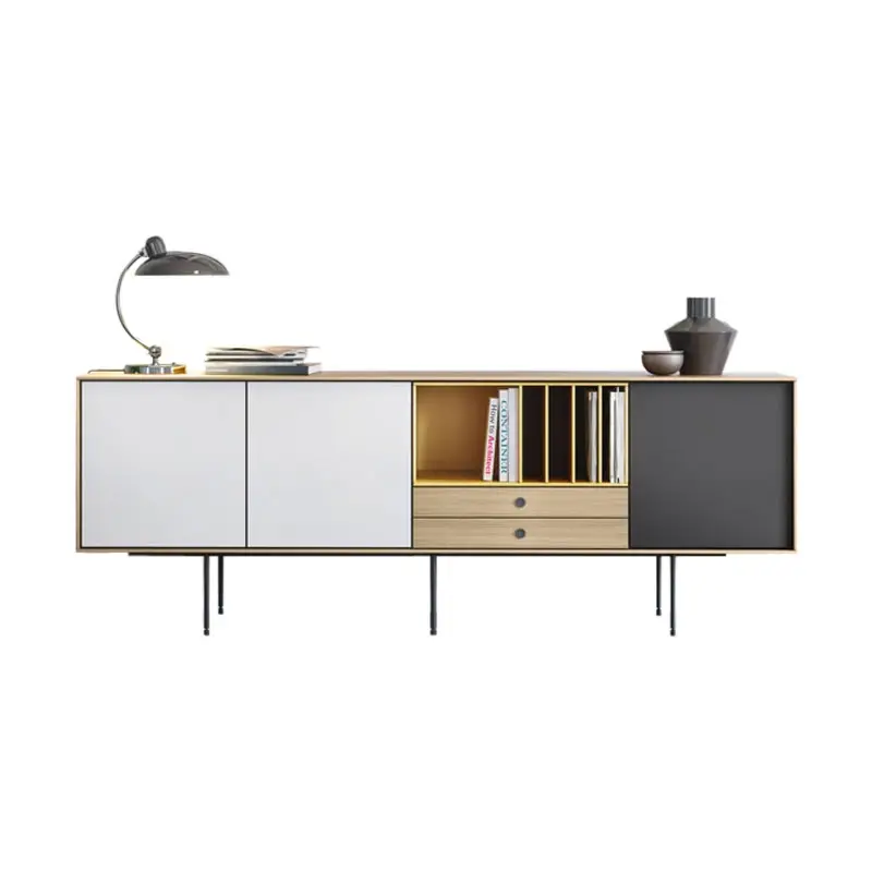 Certifié Meuble de rangement AURA L 212 x H 77 Chêne / Blanc / JauneTREKU