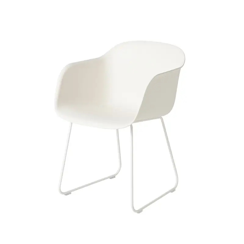 Must-Have Chaise FIBER ARMCHAIR piètement traineau BlancMUUTO
