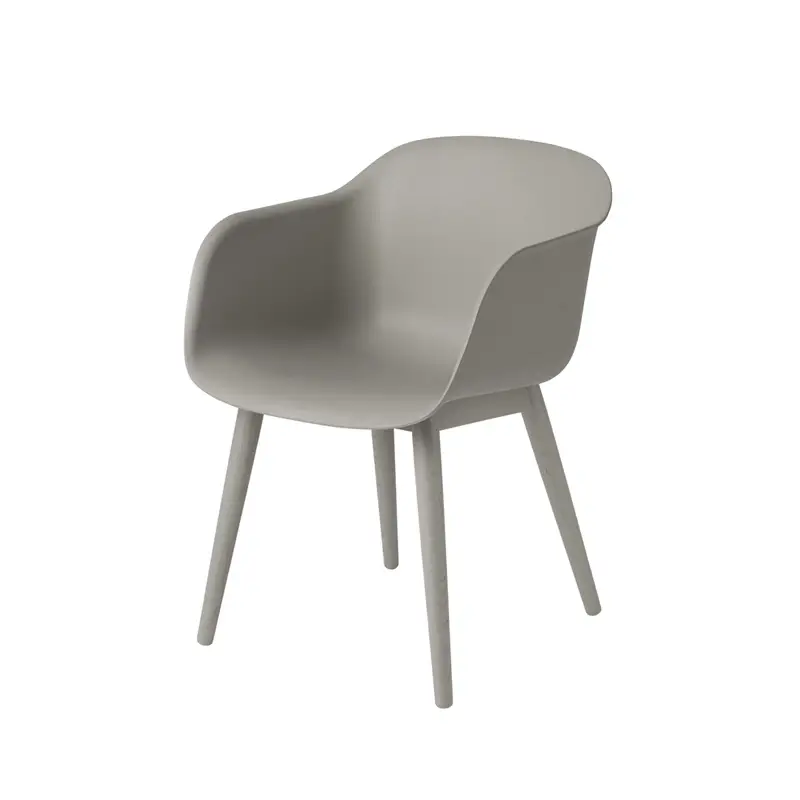 Super Prix Dining Chair FIBER ARMCHAIR 4 wooden legs GreyMUUTO