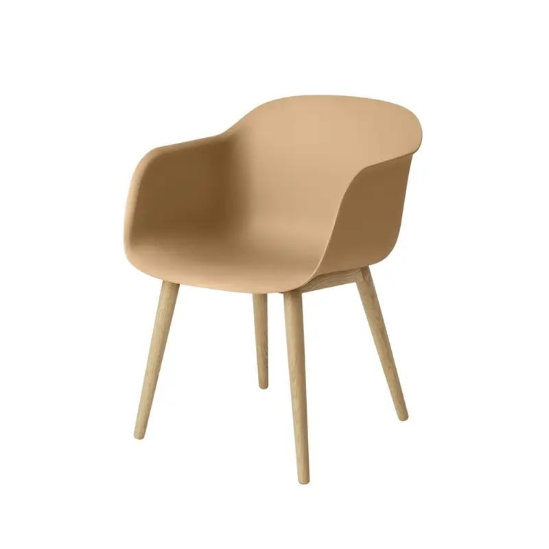 Chaise FIBER ARMCHAIR 4 pieds bois Ocre/ chêneMUUTO Commander Vite