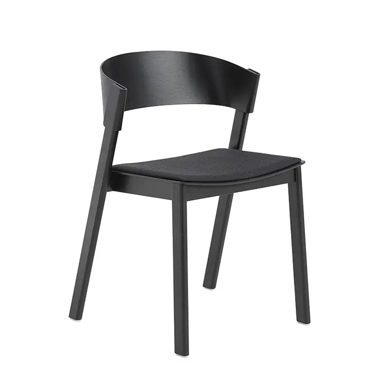 Quantité Limitée Dining Chair COVER SIDE CHAIR fabric seat Black 183MUUTO