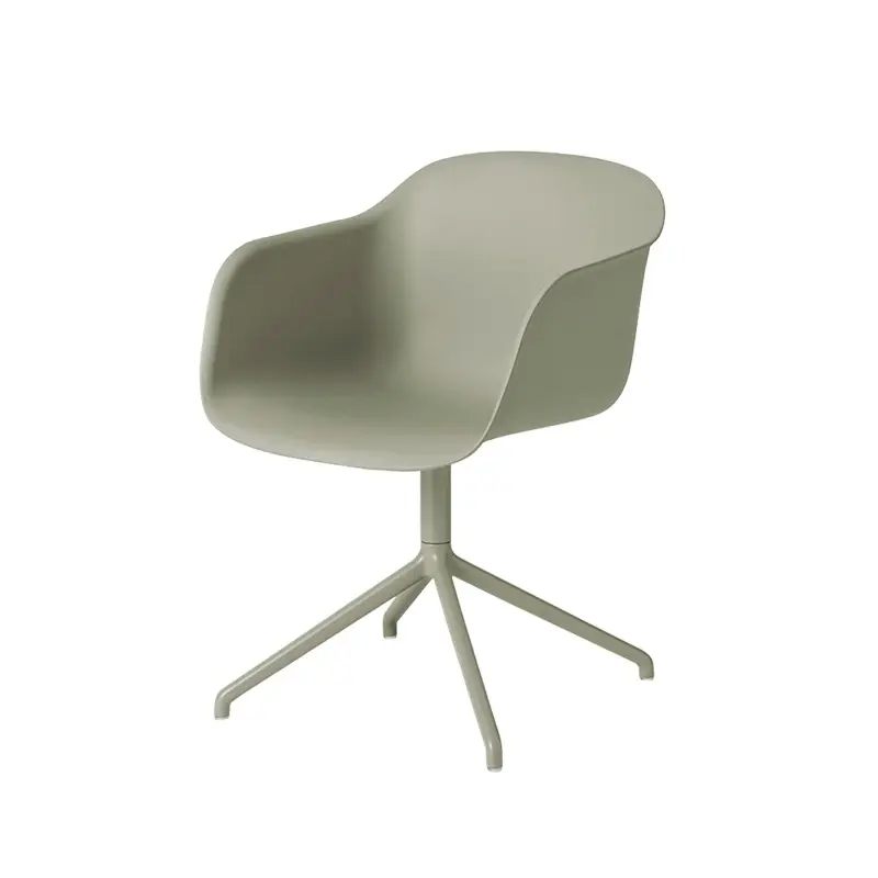 Dining Chair FIBER ARMCHAIR centre stand Ash greenMUUTO Retour Gratuit