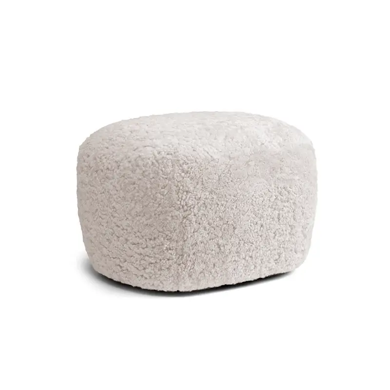 Pouf LITTLE BIG Sheepskin Sheepskin blanc casséNORR11 Usine Directe