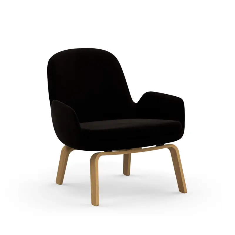 Remise Easy chair ERA LOW wooden legs City Velvet 95NORMANN COPENHAGEN