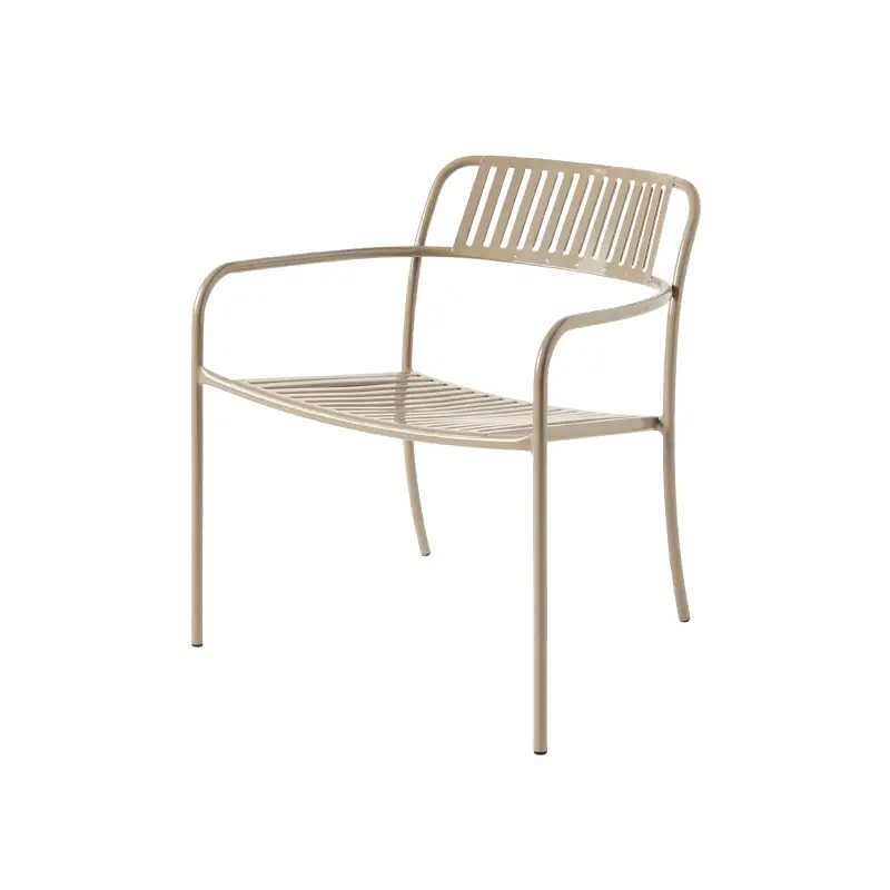 Vente Directe Fauteuil extérieur Fauteuil PATIO LAMES Beige grisTOLIX