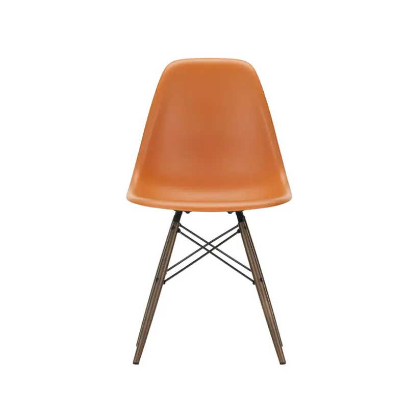 Dining Chair EAMES PLASTIC CHAIR DSW Dark maple Rust orange REVITRA Dernier Modèle