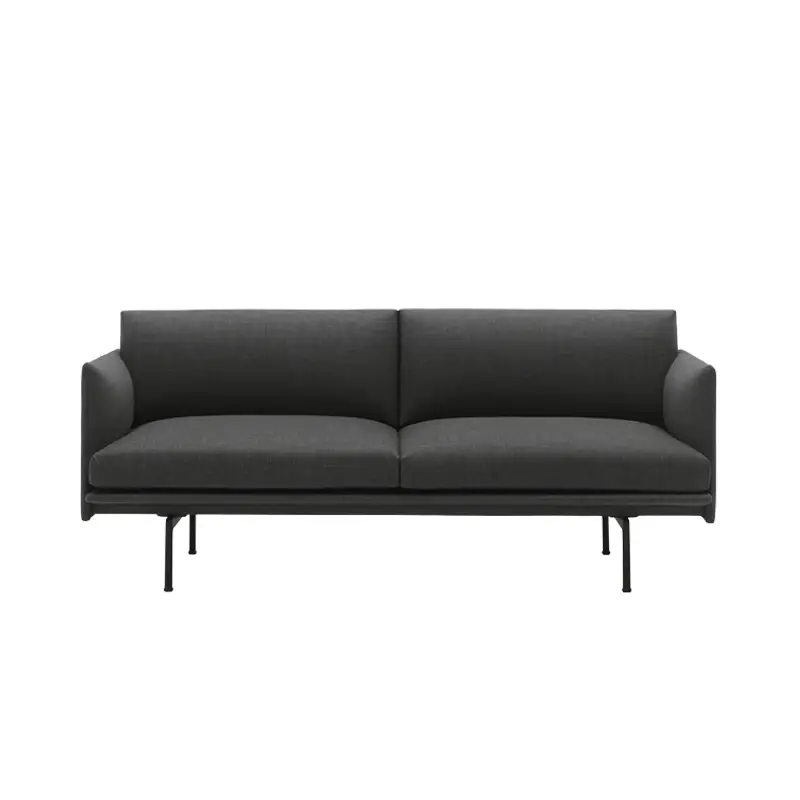 Sofa OUTLINE 2 seater Fabric Remix 163/ blackMUUTO Soldes