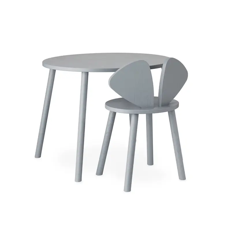 Table Children's chair and table MOUSE SCHOOL SET 6 to 10 years GreyNOFRED Promotion Saisonnière