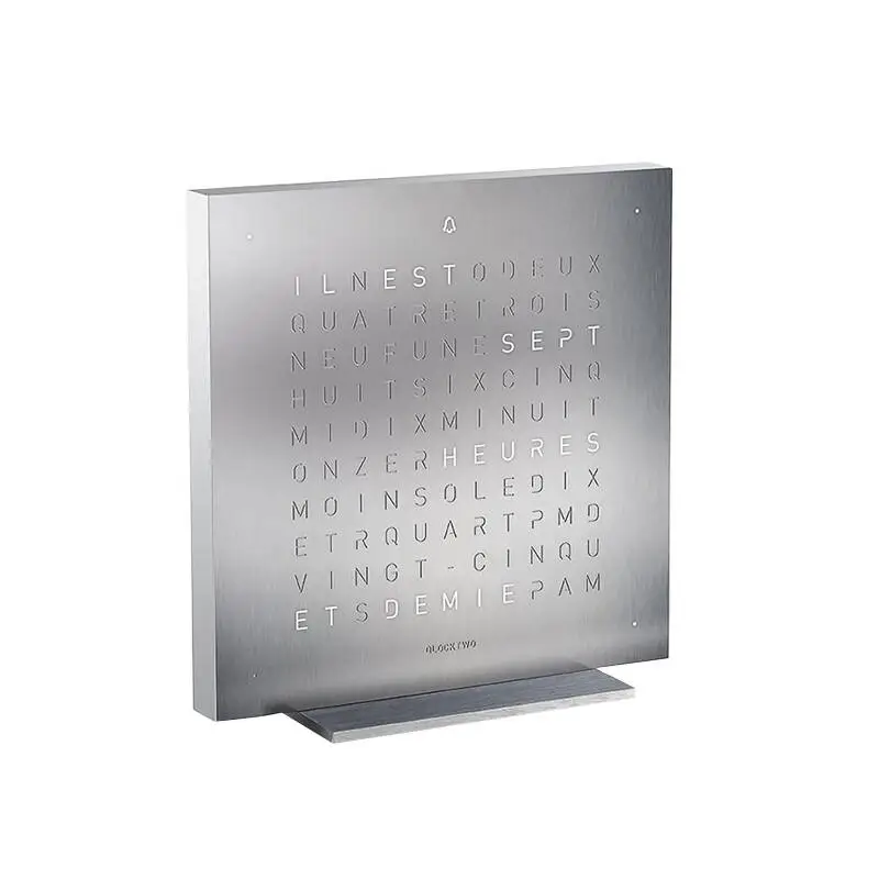 Retour Gratuit Clock Alarm clock QLOCKTWO EARTH 13,5 Stainless steelQLOCKTWO