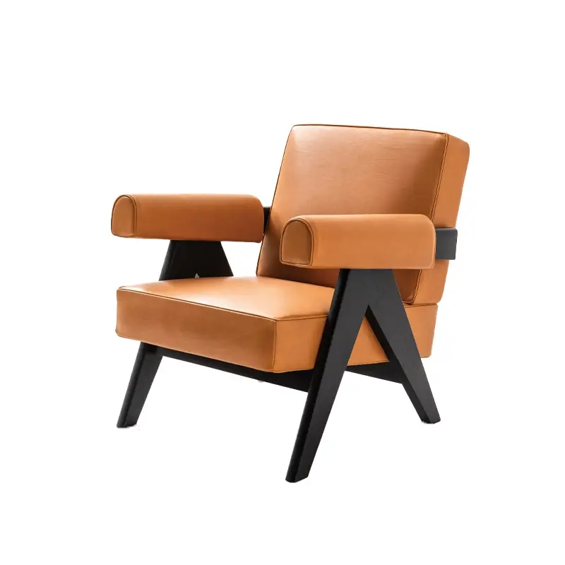 Fauteuil CAPITOL COMPLEX Cuir Naturale / chêne teinté noirCASSINA Seulement Aujourd'hui