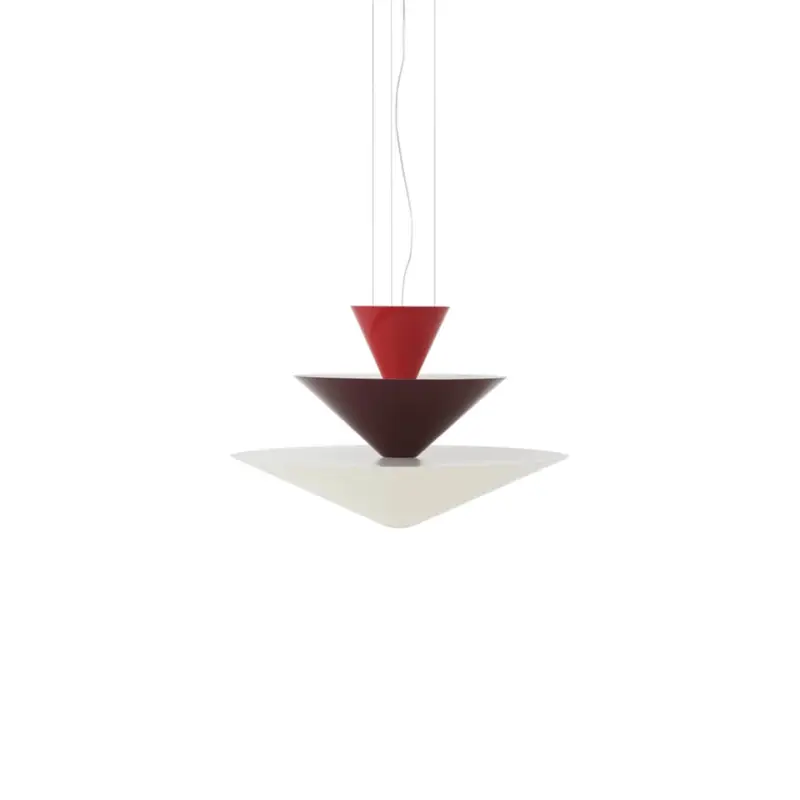 Livraison Express Suspension GIO LN14 Rouge Vermillon, Bourgogne & Blanc EcruAND TRADITION