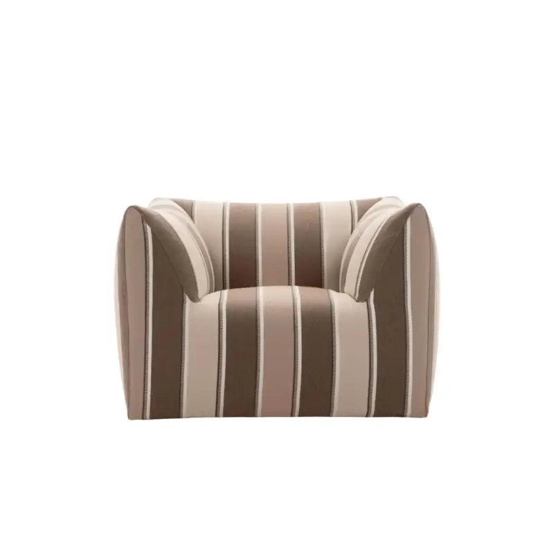 Fauteuil extérieur LA BAMBOLA OUTDOOR Jacquard Lima raie sableB&B ITALIA Solde