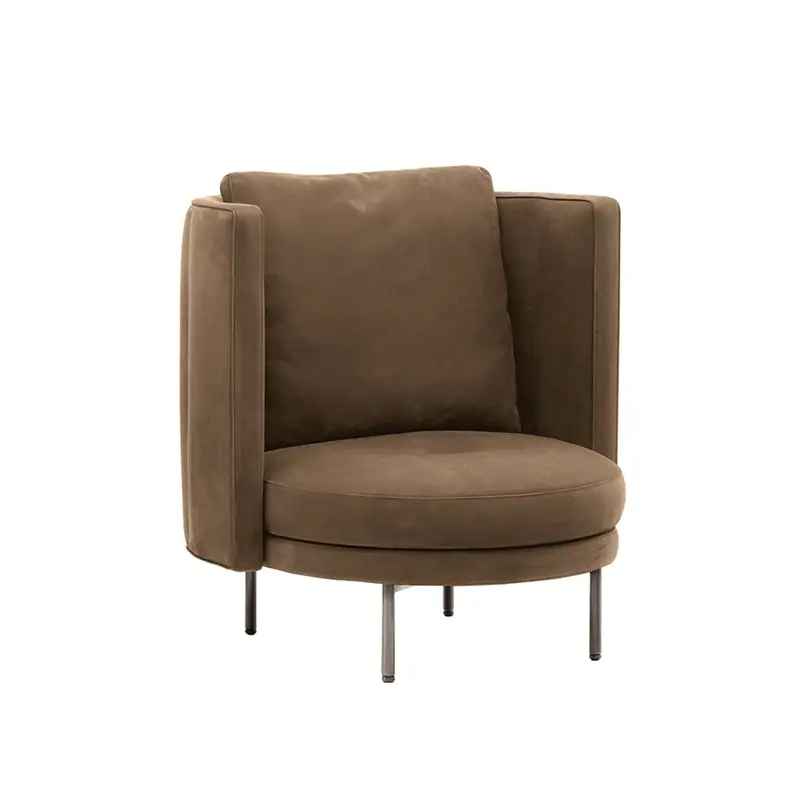 Easy chair TORII armchair and ottoman in Cognac Brown nubuckMINOTTI Satisfait Ou Remboursé