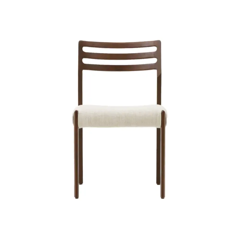 Chaise CUDIA Chêne teinté foncé / Tissu Jandi beigeKAVE HOME Prix Réduit