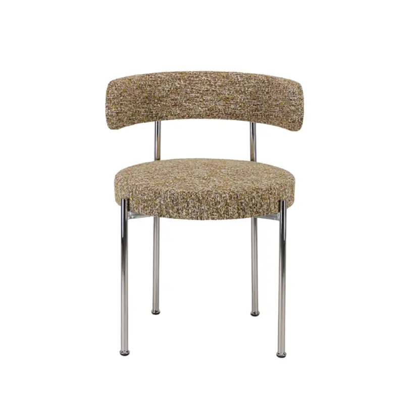 Prix Cassé Dining Chair LIBERA Green and Brown Tweed / ChromeTHE SOCIALITE FAMILY