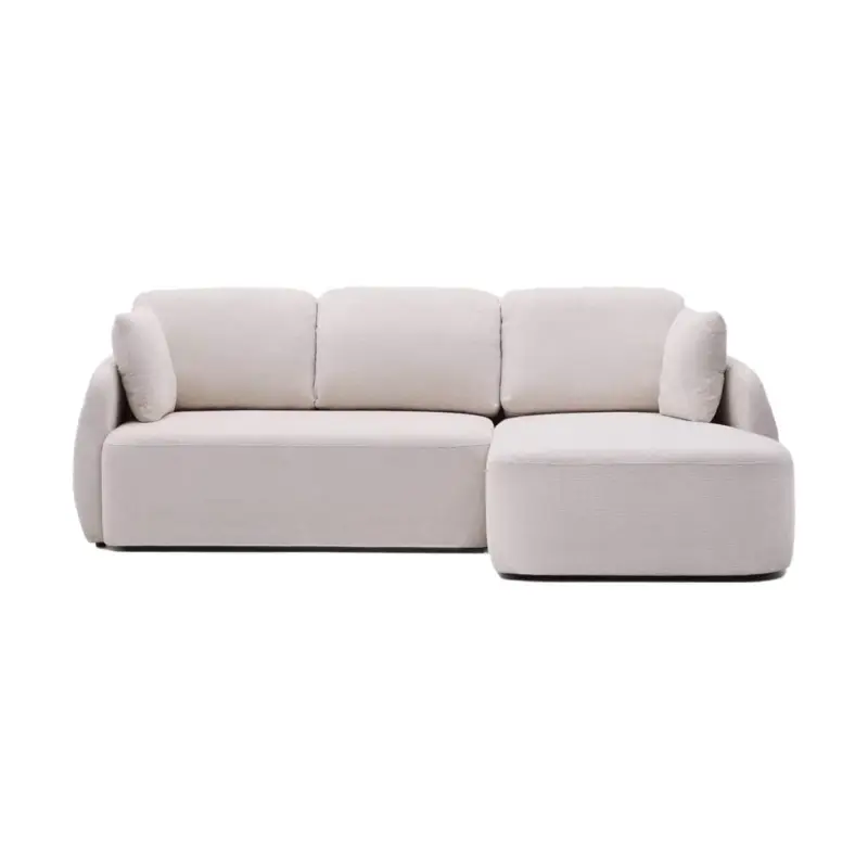 Offre Limitée Canapé lit LAIRA 3 places avec méridienne droite Chenille EcrueKAVE HOME