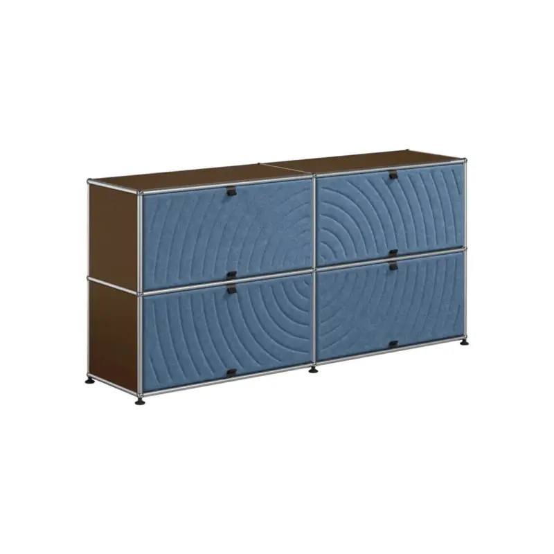 Offre Limitée Storage Unit USM HALLER M68 Brown USM/Soft Panel BlueUSM HALLER